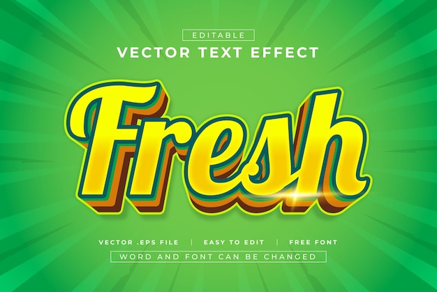 Efecto de texto editable 3d fresco