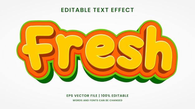 Efecto de texto editable 3d fresco