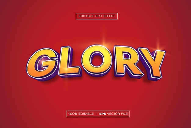 Efecto de texto editable 3D Glory