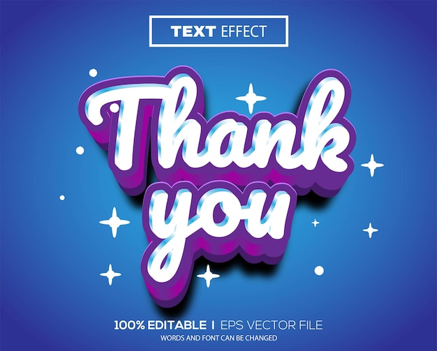 Efecto de texto editable 3d gracias tema premium vector