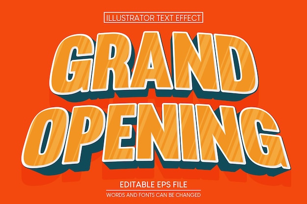 Efecto de texto editable 3D de gran apertura