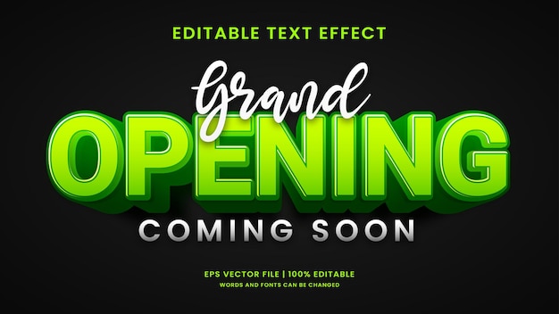 Efecto de texto editable 3D de gran apertura