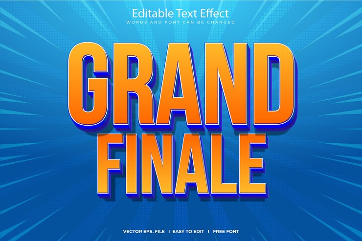 Vector efecto de texto editable 3d de gran final