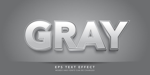 Vector efecto de texto editable 3d gris