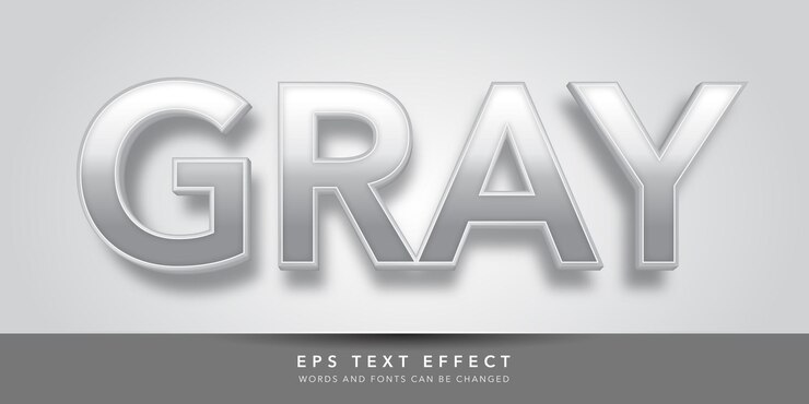 Vector efecto de texto editable 3d gris