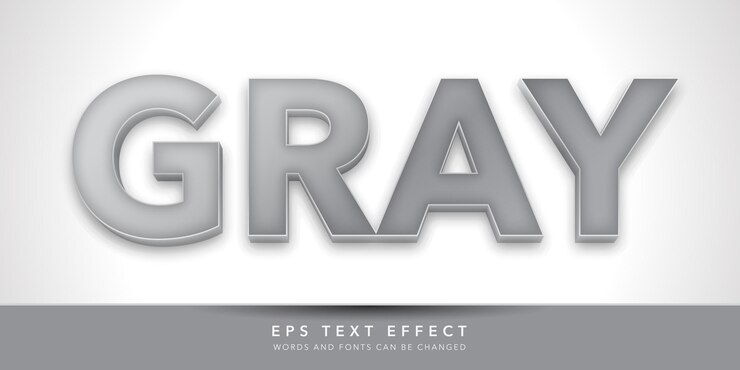 Vector efecto de texto editable 3d gris