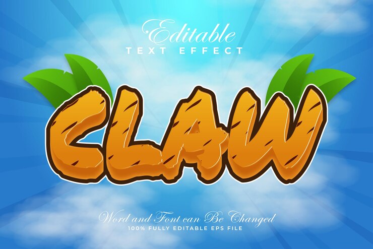 Vector efecto de texto editable en 3d con hoja verde