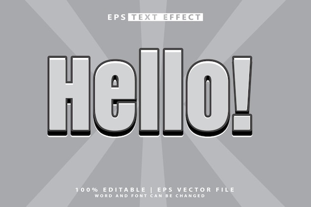 Efecto de texto editable en 3D Hola palabra
