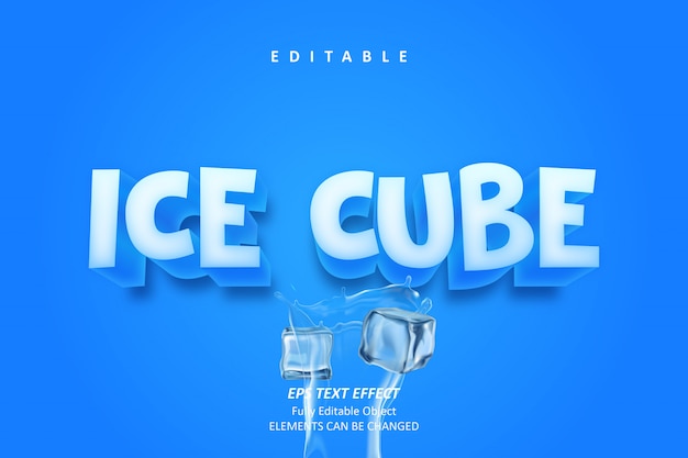 Efecto de texto editable 3d ice cube