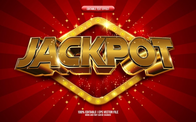 Efecto de texto editable en 3D de Jackpot