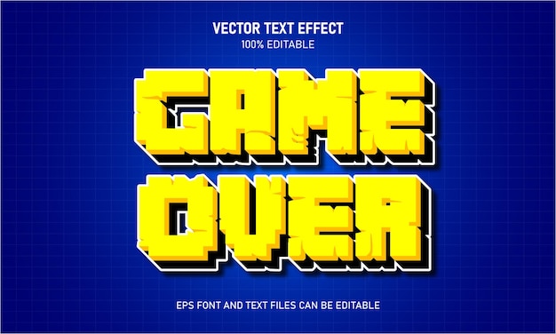 Efecto de texto editable 3d del juego