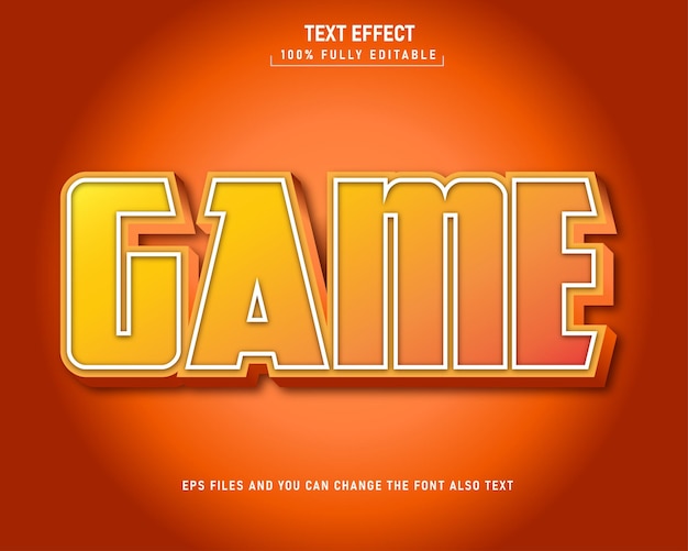 Efecto de texto editable 3d del juego