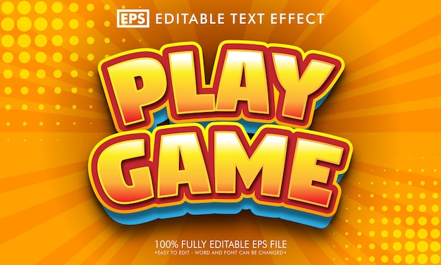 Efecto de texto editable 3d del juego