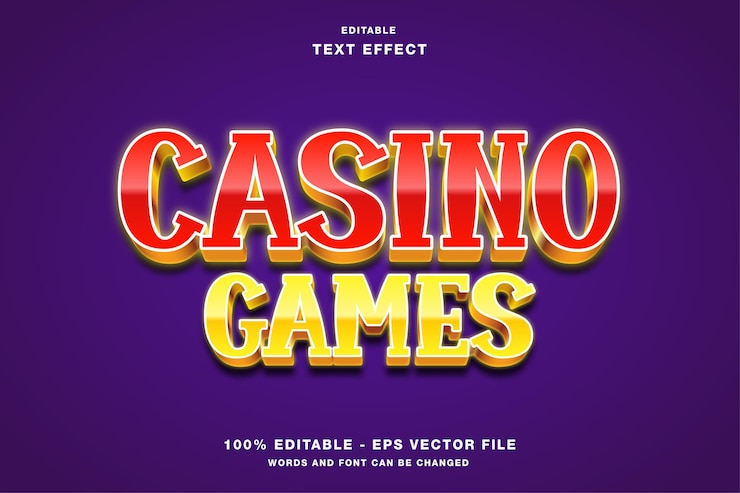 Vector efecto de texto editable 3d de juegos de casino