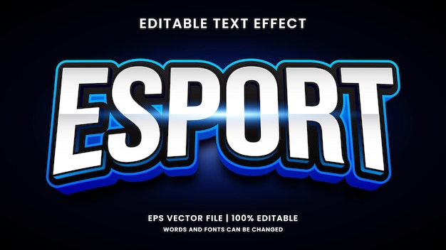 Vector efecto de texto editable en 3d para juegos de esport