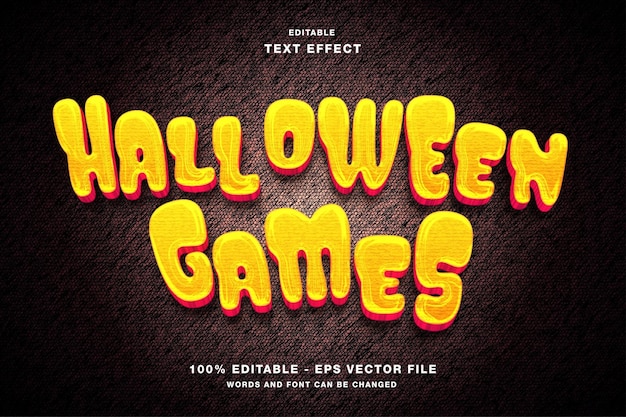 Efecto de texto editable 3d de juegos de halloween