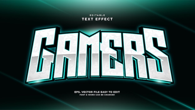 Efecto de texto editable 3d de jugadores