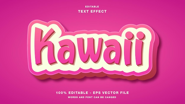 Efecto de texto editable 3D Kawaii Pink