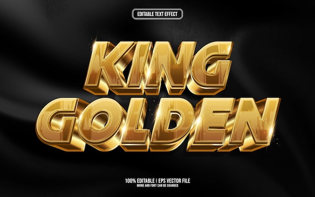 Efecto de texto editable en 3D de King golden