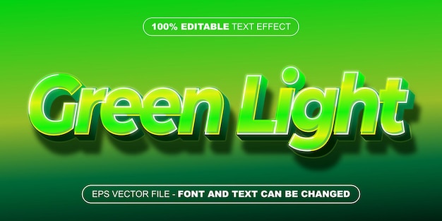 Efecto de texto editable 3d de luz verde