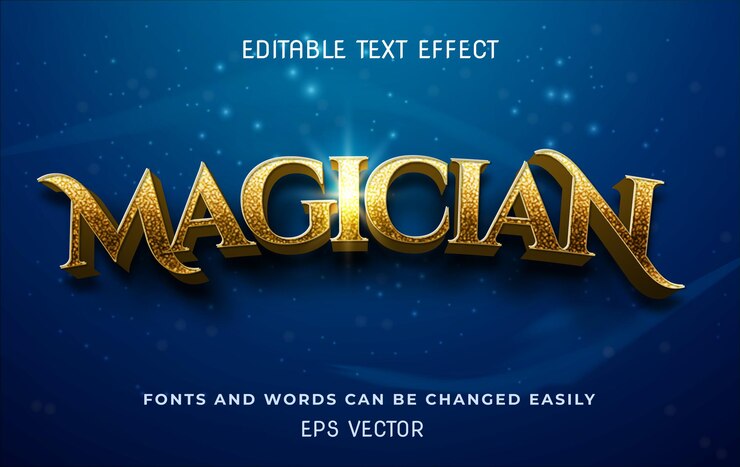 Vector efecto de texto editable 3d de mago