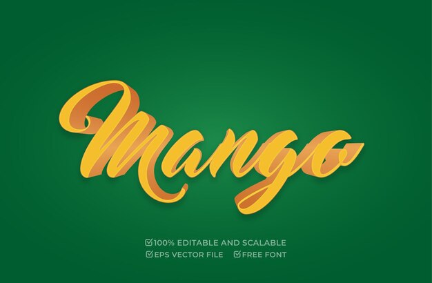 Efecto de texto editable 3D de Mango