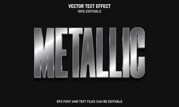 Efecto de texto editable 3d metálico