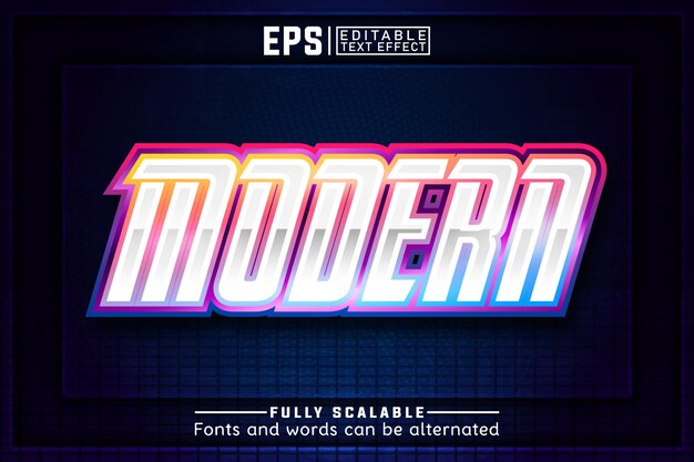 Efecto de texto editable en 3D moderno