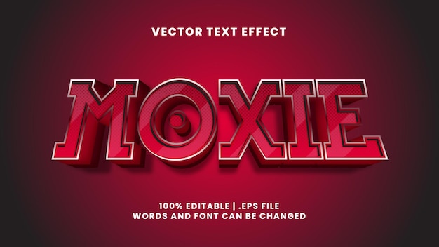 Efecto de texto editable 3d de Moxie en estilo de texto moderno y brillante