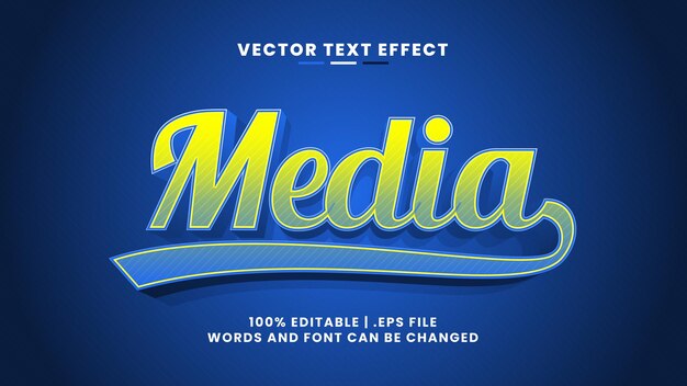 Efecto de texto editable 3d multimedia en estilo de texto simple y moderno