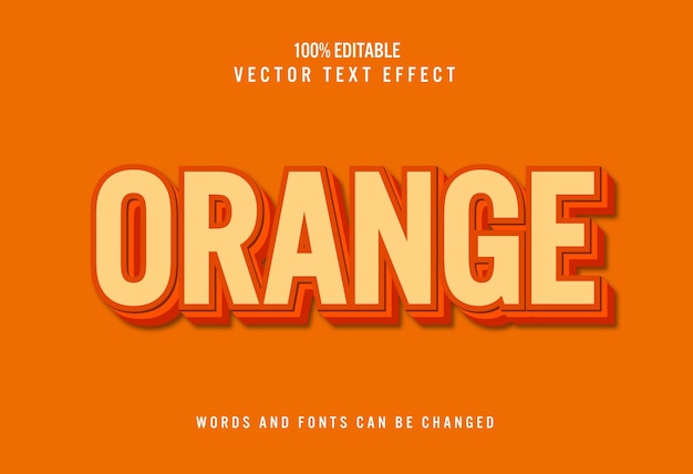 Efecto de texto editable 3d naranja