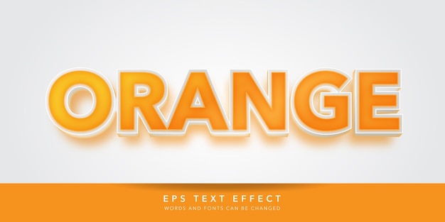 Efecto de texto editable 3d naranja