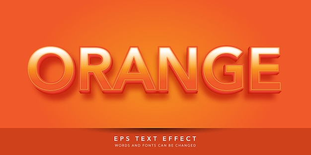 Efecto de texto editable 3d naranja