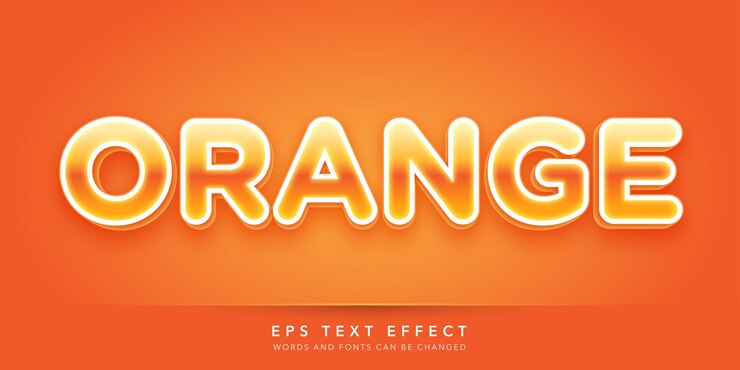 Vector efecto de texto editable 3d naranja