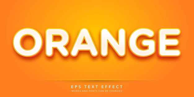 Efecto de texto editable 3d naranja