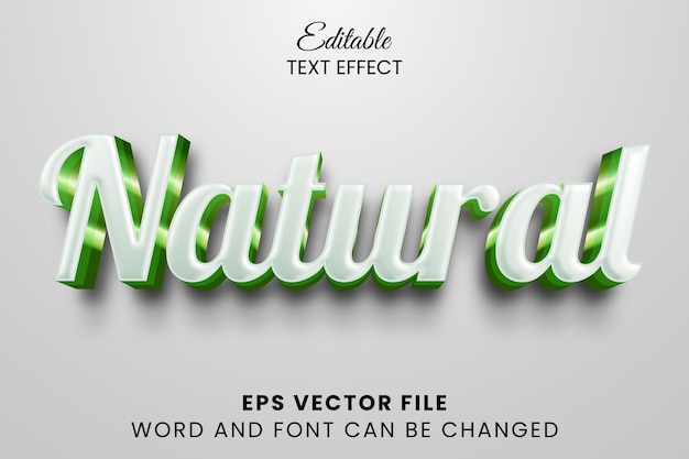 Vector efecto de texto editable 3d natural vectorial