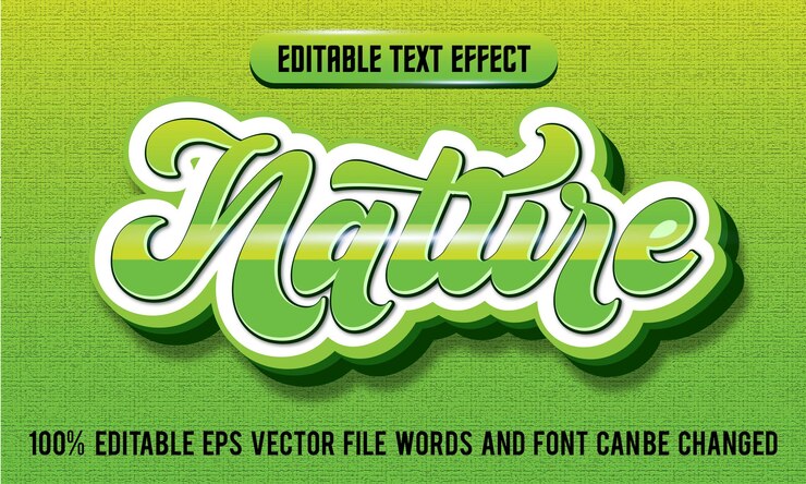 Vector efecto de texto editable 3d natural