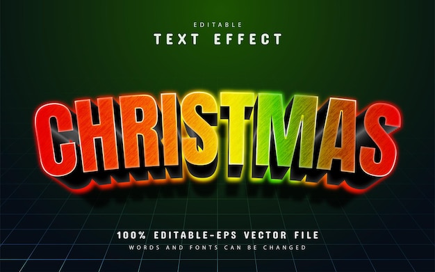 Efecto de texto editable 3d de navidad