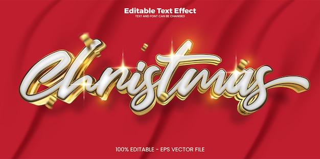 Efecto de texto editable 3d navideño en estilo de tendencia moderna