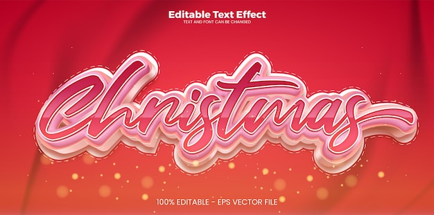 Efecto de texto editable 3d navideño en estilo de tendencia moderna