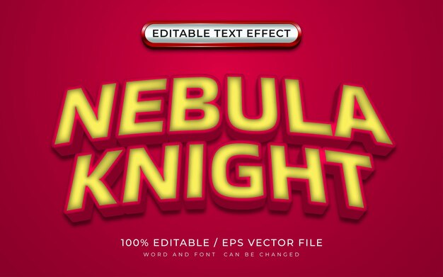 Efecto de texto editable en 3D de Nebula Knight