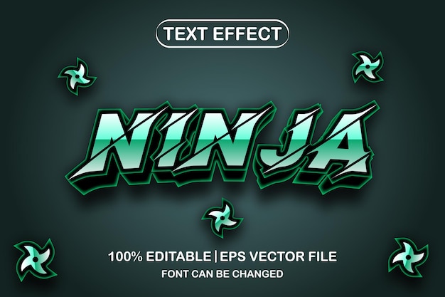 Efecto de texto editable 3d ninja