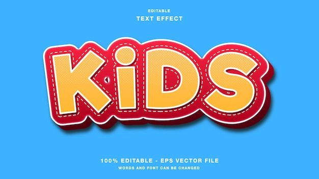 Efecto de texto editable 3D para niños