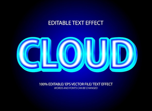 Efecto de texto editable 3D en la nube