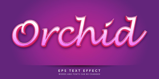 efecto de texto editable en 3D de orquídea