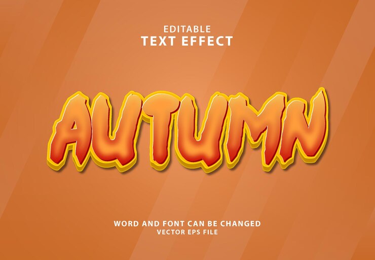 Vector efecto de texto editable 3d otoño eps