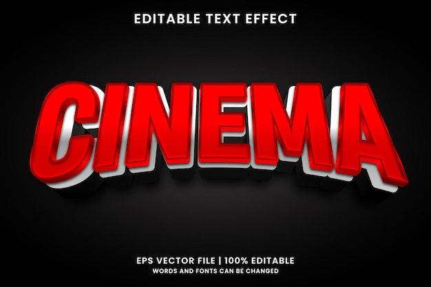 Efecto de texto editable 3d de película de cine