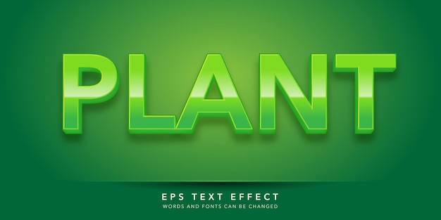 efecto de texto editable 3d de planta