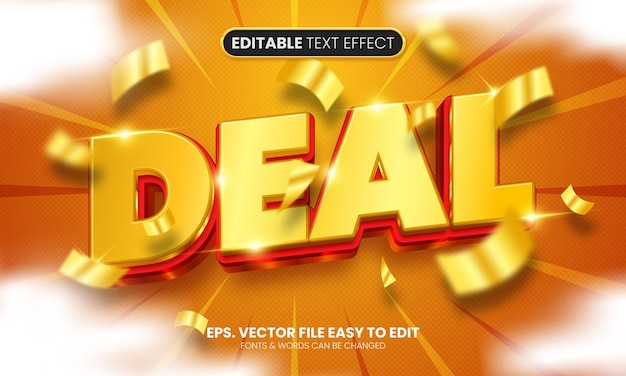 Efecto de texto editable en 3D para la promoción de ofertas