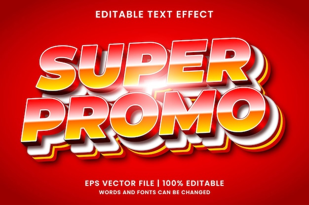 Efecto de texto editable 3d de promoción de súper venta